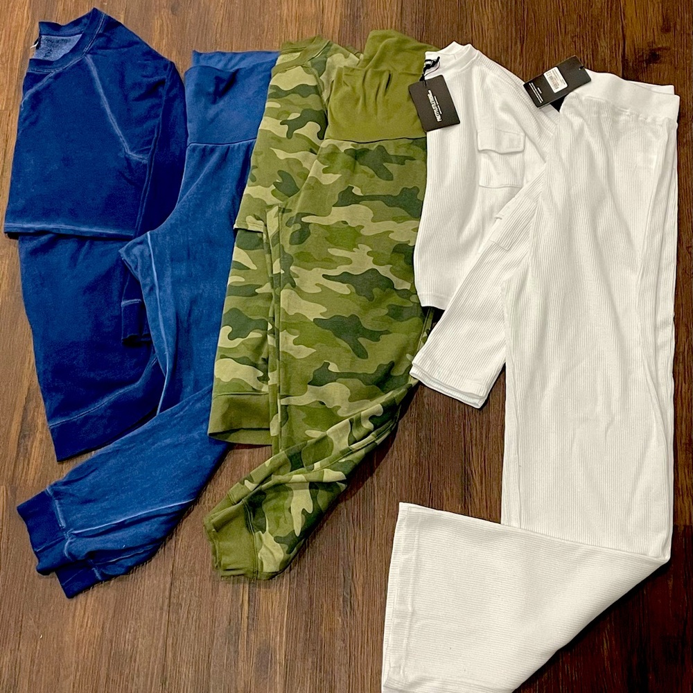 Three sets of maternity sweat suits